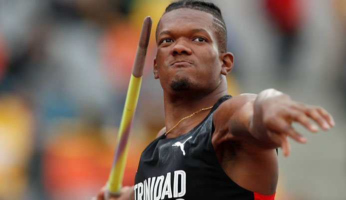 TT’s Keshorn Walcott competes in the men’s javelin throw final during the Pan American Games in Lima, Peru, yesterday.