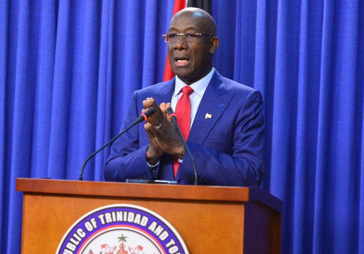 TOUGHER MEASURES: Prime Minister Dr Keith Rowley speaks at a press conference on Monday at the Diplomatic Centre, St Ann’s.  —Photo: ISHMAEL SALANDY