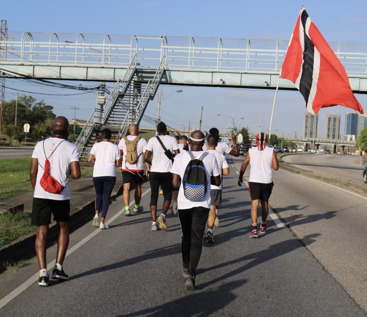 TeamTTO #10golds24 Marathon Walkers heading to Port of Spain. Photo by: Melanie Gulston/ Team TTO Media