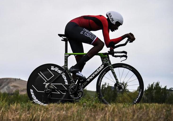FLASHBACK: Trinidad and Tobago’s Teniel Campbell competes in the Women’s Elite Individual Time Trial at the UCI 2020 Road World Championships in Imola, Emilia-Romagna, Italy, last September 24.