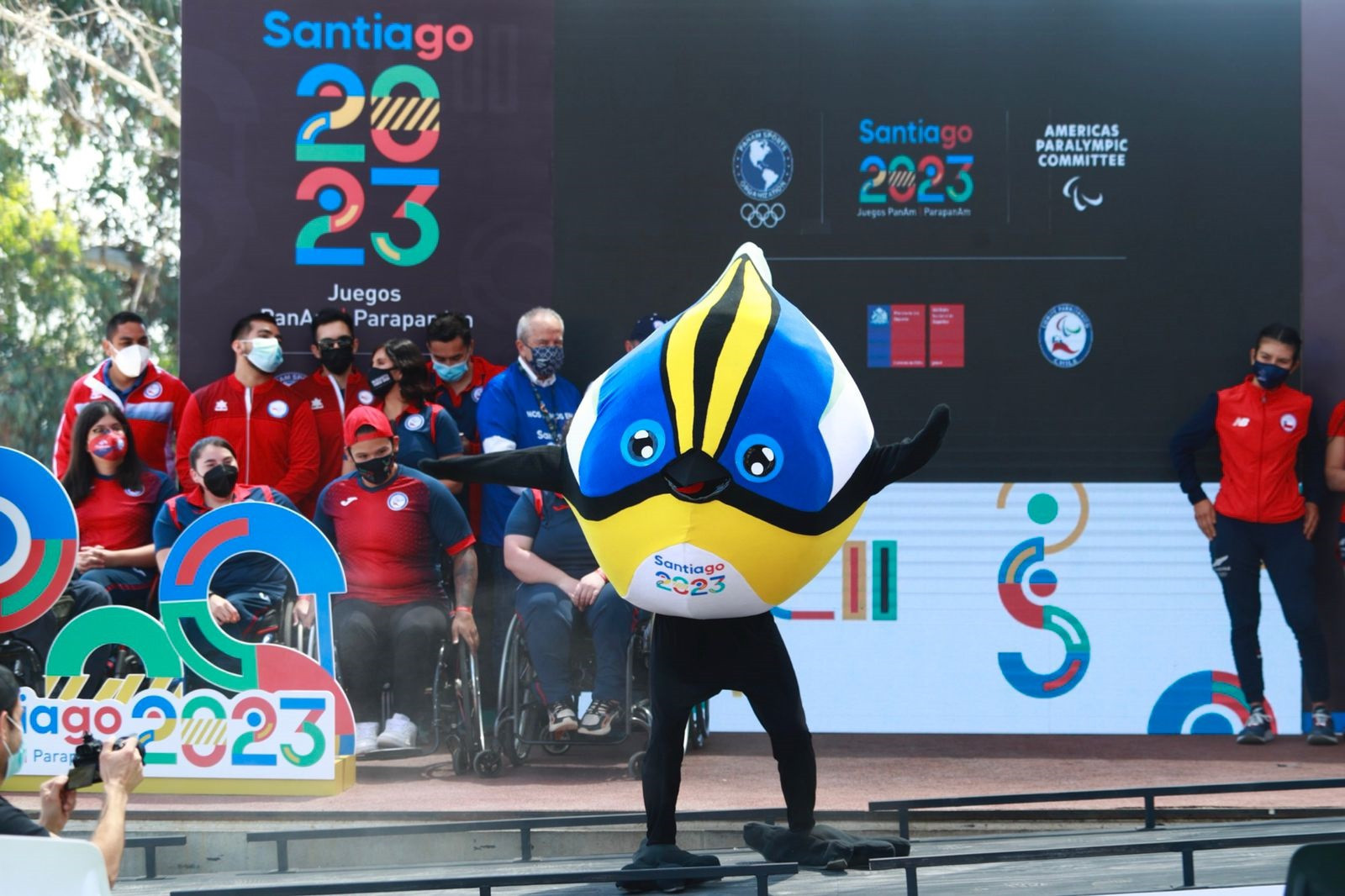 Fiu saw off Chitama, Pewü, Juanchi and Santi to win the official mascot public vote ©Santiago 2023