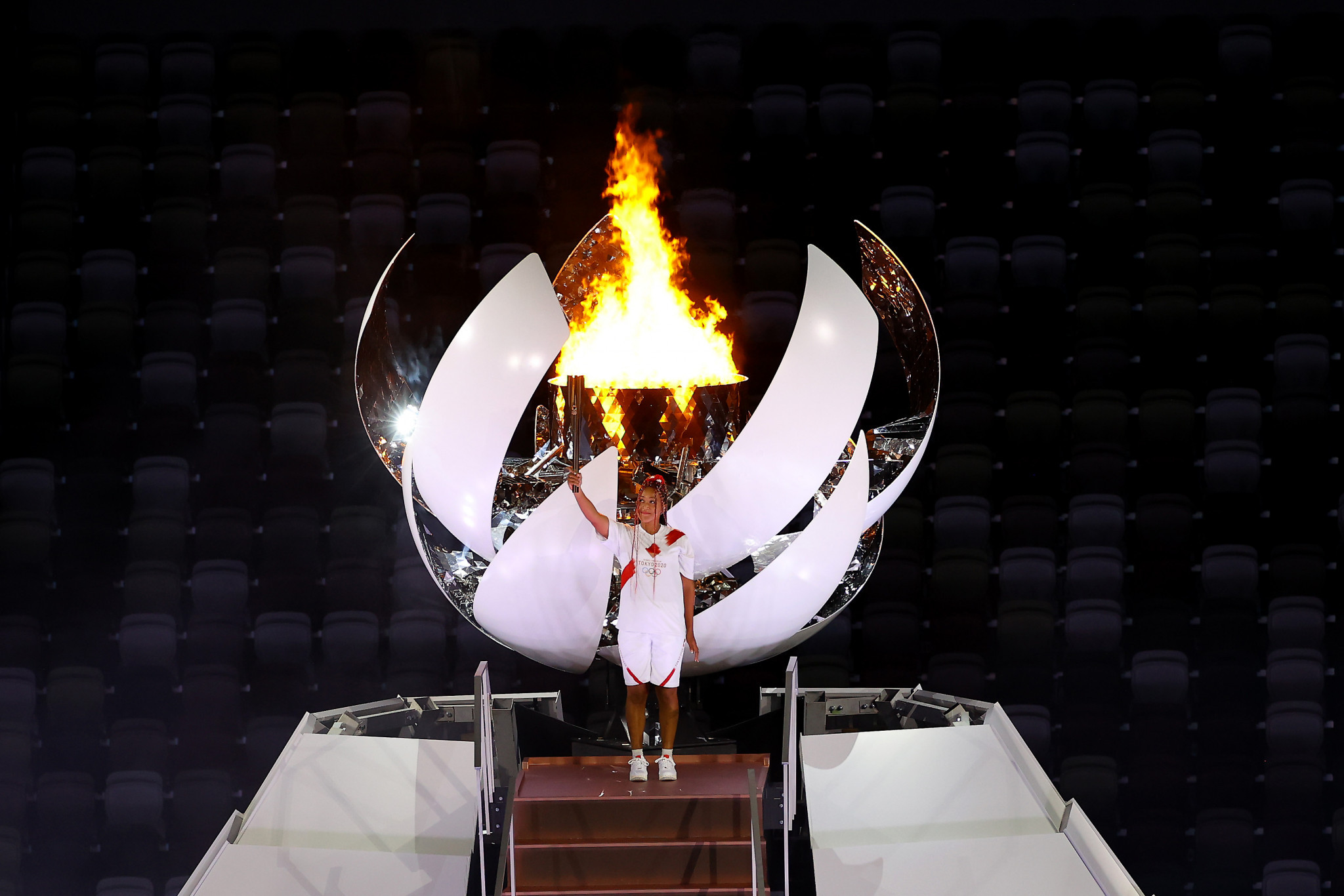 Japanese tennis star Naomi Osaka had the honour of lighting the Olympic Flame during the Tokyo 2020 Opening Ceremony ©Getty Images