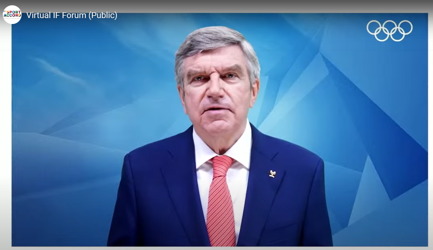 IOC President Thomas Bach has thanked IFs for "giving proof" the Tokyo 2020 Olympics can be held safely, despite the pandemic ©SportAccord