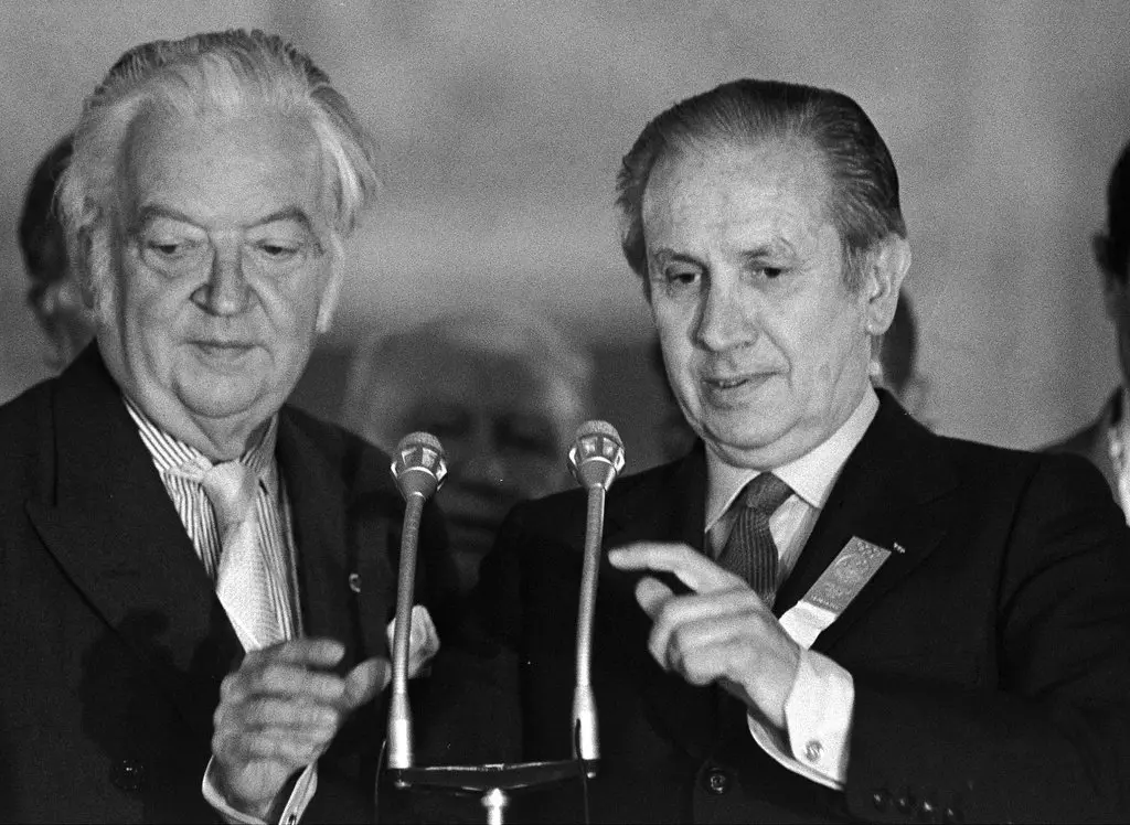 After succeeding Lord Killanin, left, as IOC President in 1980 Juan Antonio Samaranch, right, set about transforming the organisation ©Getty Images (Image obtained at insidethegamez.biz)