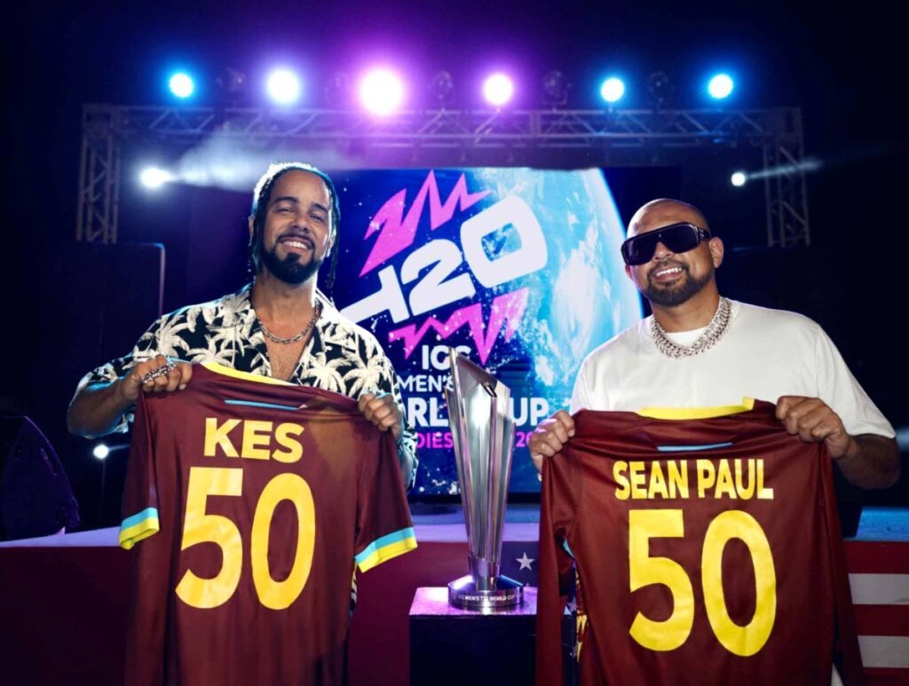Kees Dieffenthaller, left, and Sean Paul. - Photo courtesy Cricket West Indies (Image obtained at newsday.co.tt)