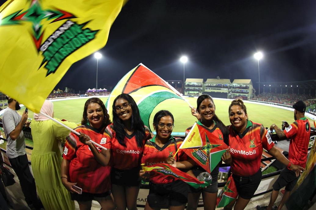 ‘WARRIOR NATION’: Fans of the Guyana Amazon Warriors show their support during the 2024 Republic Bank Caribbean Premier League Qualifier 1 match, between the Guyana Amazon Warriors and St Lucia Kings at Providence Stadium in Georgetown, Guyana, last week Wednesday. The Kings won the rain-affected match by 15 runs via the DLS Method to secure their place in the final in which they again faced and beat the Amazon Warriors, by six wickets, on Sunday night, at the same venue. —Photo: ASHLEY ALLEN--CPL T20 (Image obtained at trinidadexpress.com)