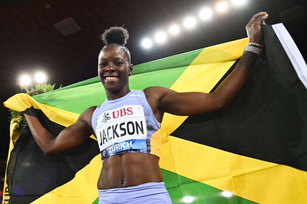 Shericka Jackson dominated the women's 100m final on Friday at the Jamaican Olympic athletics trials. GETTY IMAGES (Image obtained at insidethegames.biz)