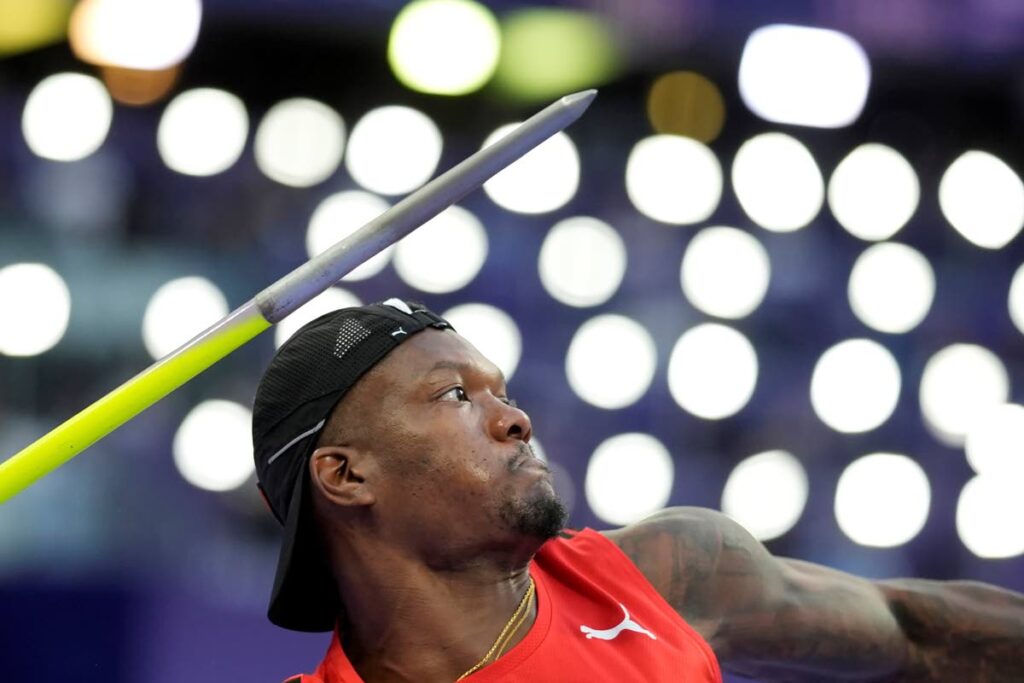 Trinidad and Tobago's Keshorn Walcott competes during the men's javelin final at the 2024 Olympics on August 8 in Saint-Denis, France. - AP PHOTO (Image obtained at newsday.co.tt)